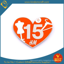 Custom Heart Synthetic Enamel Badge for Souvenir